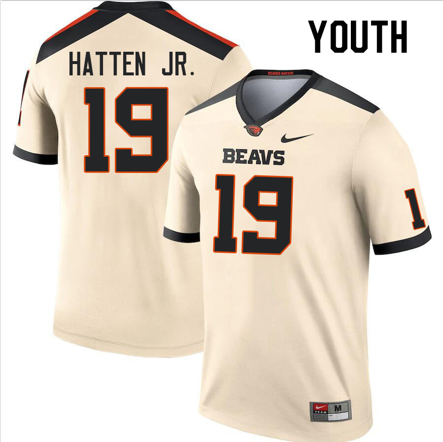 Youth #19 Montrel Hatten Jr. Oregon State Beavers College Football Jerseys Stitched Sale-Cream